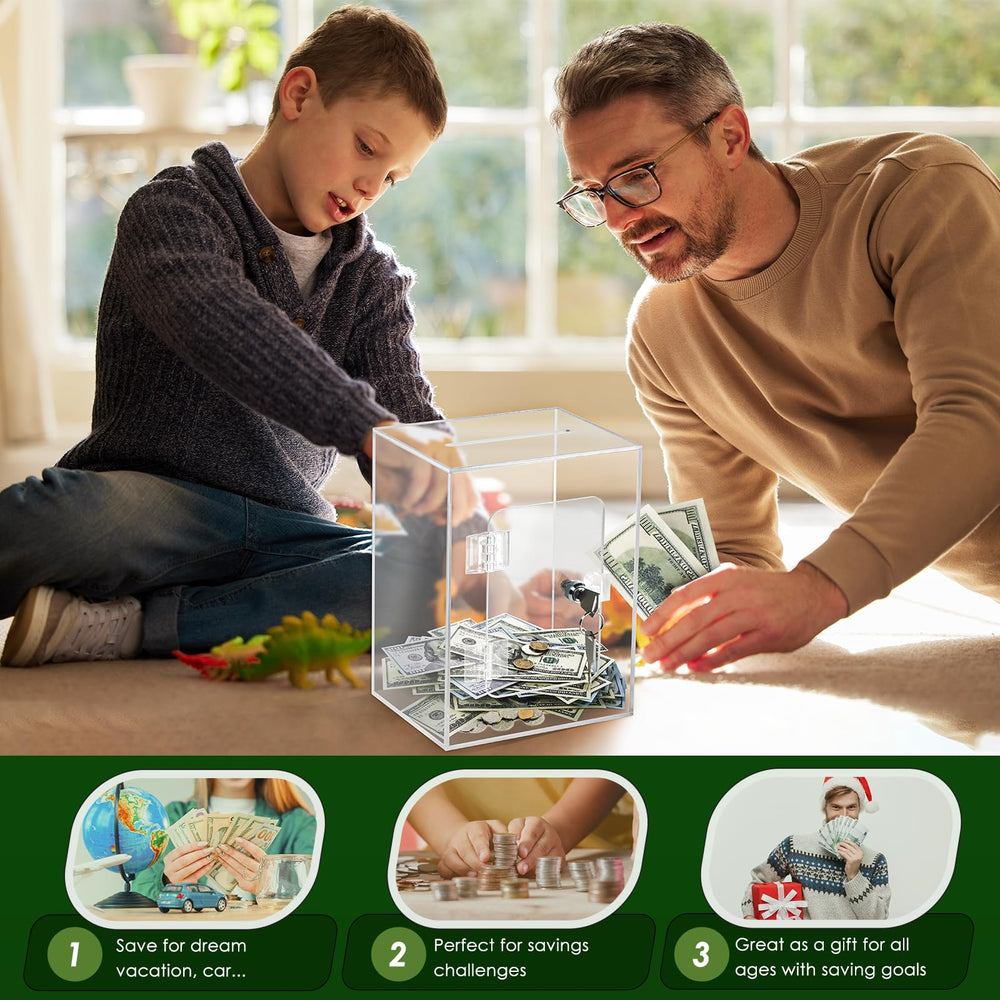 Vcertcpl X-Large piggy bank used by kids and adults to save with focus