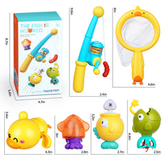 VConejo orange fish toy for colorful, interactive bath time fishing practice.