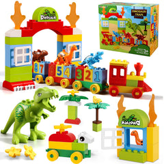 VConejo dinosaur building blocks train section promotes spatial awareness and fine motor skills.
