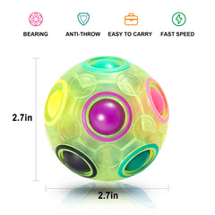 Vdealen Magic Rainbow Puzzle Ball in hand, portable and easy to grip for on-the-go play.