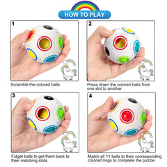 Vdealen Magic Rainbow Puzzle Ball twelve-slot design for color matching