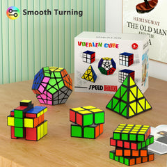 Vdealen Speed Cube Set mirror-dodeca front view emphasizes reflective design for puzzle variety