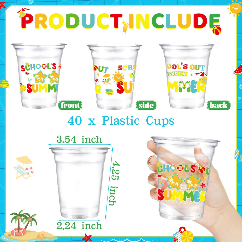 VDESFUEBY 12oz clear cups designed for summer party use with durable disposal.