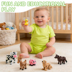 VDEZX goat 3D-printed figurine for sensory bins and learning.
