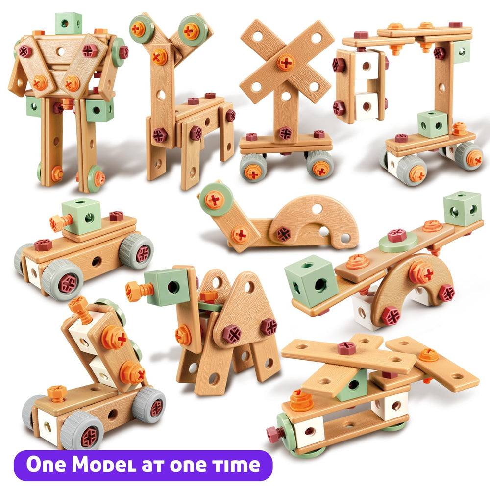 VEAIS Kids Tool Set instruction booklet guides easy, step by step builds.