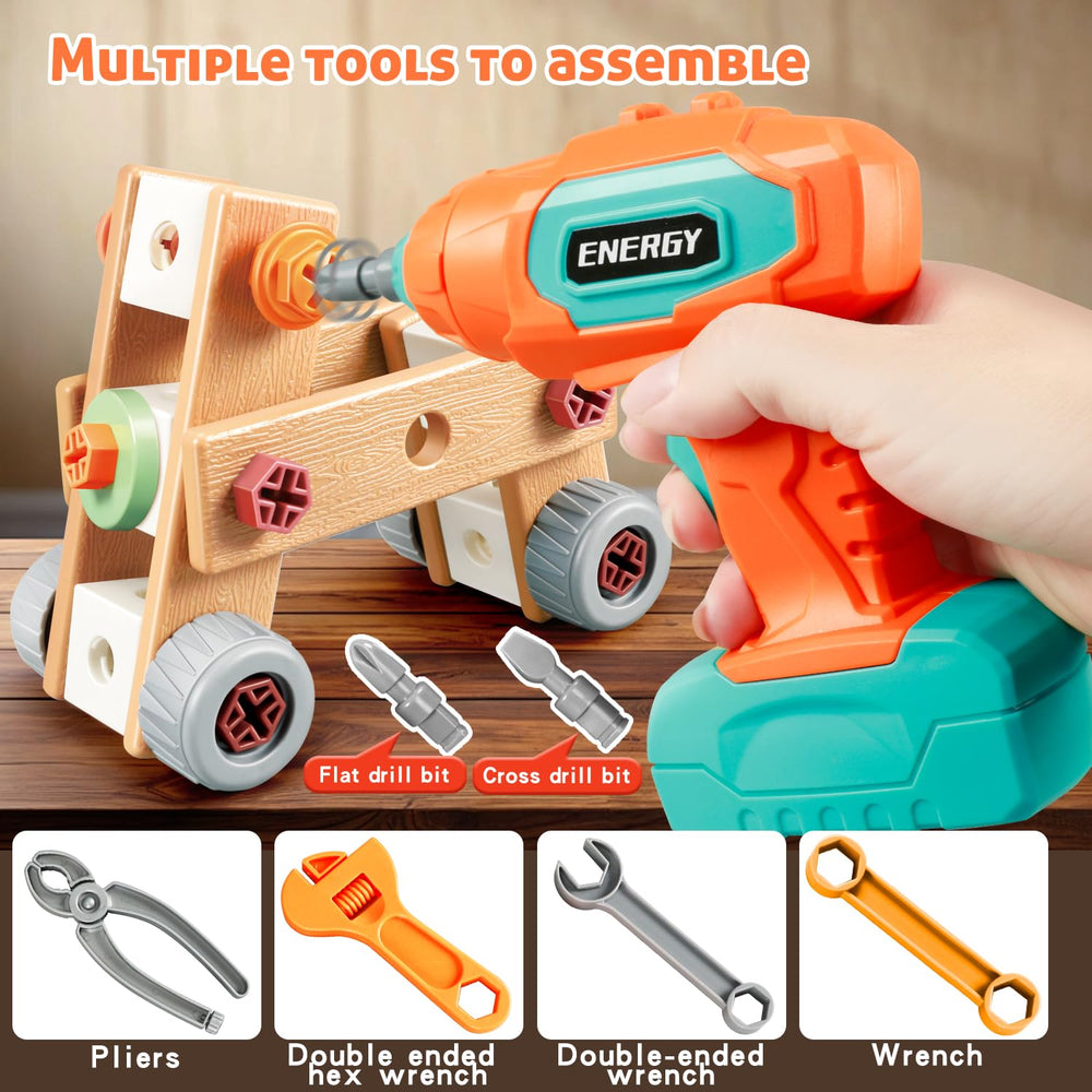 VEAIS Kids Tool Set storage box keeps projects organized and portable.
