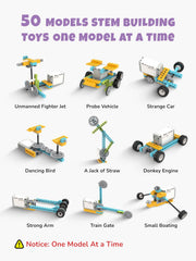Veecafiodi 50-in-1 STEM kit attack robot with moving parts fuels creativity and engineering curiosity