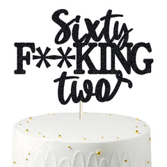 veegood 62nd birthday topper closeup glitter enhances party decor and visual impact