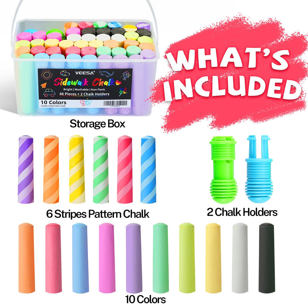 VEESA chalk holders provide mess-free drawing and better grip for precise artwork.