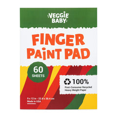 Veggie Baby art paper pad 9x12 for finger painting and drawing with vibrant colors.