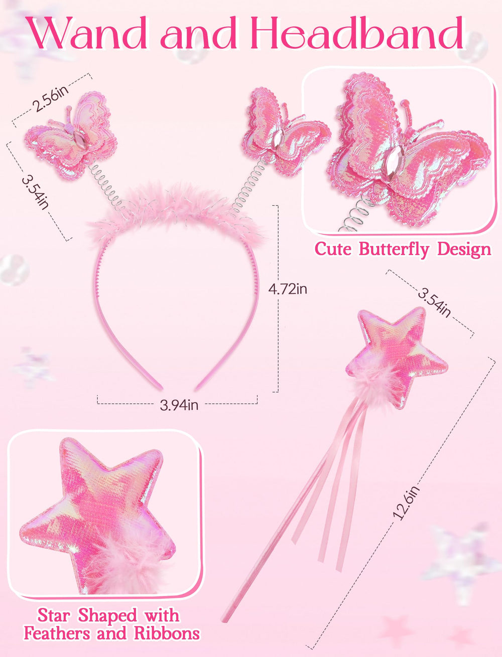 VEKDA headband adds fairy charm to complete the look.