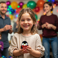 VELENTI dainty penguin on shelf brings warmth and smiles