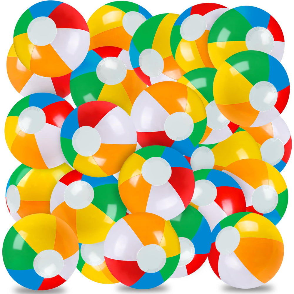 Vellibring 24-pack rainbow beach balls ready for pool-time fun