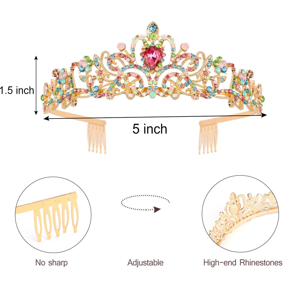 VELSCRUN Birthday Crown headband with comb to keep it in place