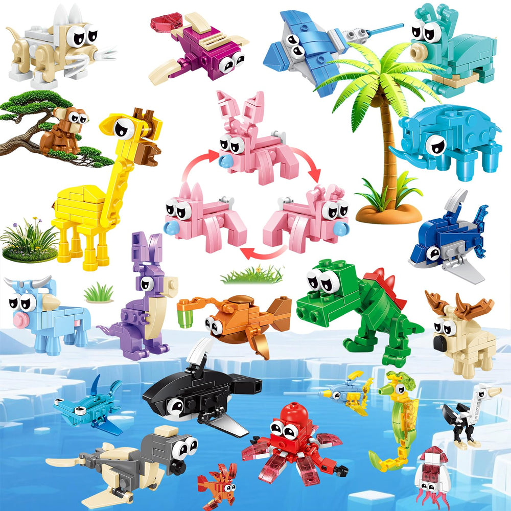 VEMBAP mini animal builders ocean collection for creative play and fine motor skills