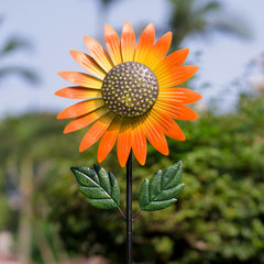 Venniy 57-inch sunflower windmill adds height and movement to your yard.