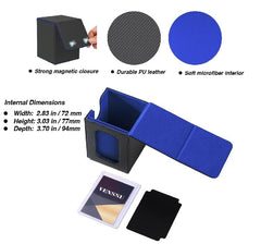 Venssu MTG deck box magnetic closure keeps contents secure and portable.