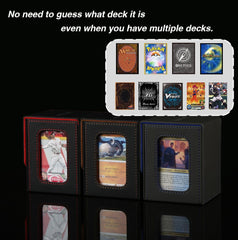 Venssu deck box features PU leather shell for sturdy protection.