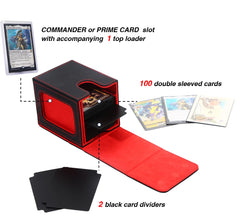 Inside view of Venssu box showing commander card slot and top loader.