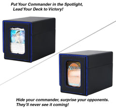 Two-compartment design holds main and side decks for commanders