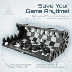 VentureBoard XL rolled shell with pieces in starting positions for instant setup.