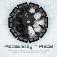 VentureBoard XL travel-friendly chess set ideal for car trips and outdoor play.