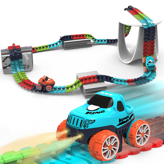 Veook race track toy rail pieces for quick, customizable layouts