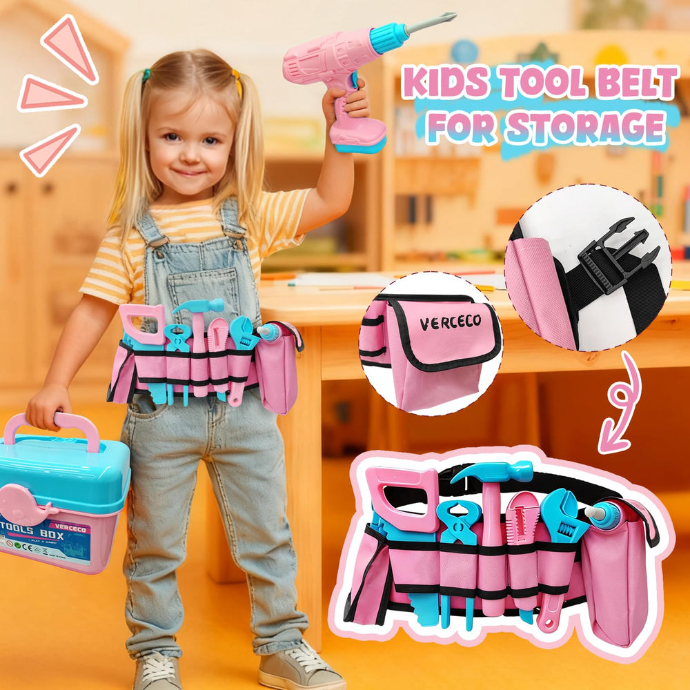 Verceco hammer and screwdriver sized for small hands during pretend tasks.