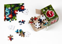 Vermont Christmas Company puzzle pieces on premium board, durable and clean assembly.