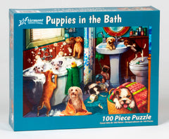 Puppies in The Bath puzzle with large, easy-to-handle pieces for all ages.
