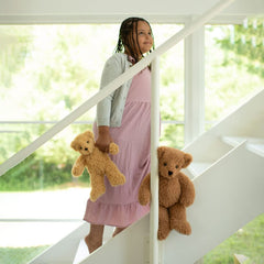 Vermont Teddy Bear 18-inch almond brown bedtime cuddle session.