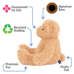 Vermont Teddy Bear Classic tan paw pads visible for playful lifelike charm.