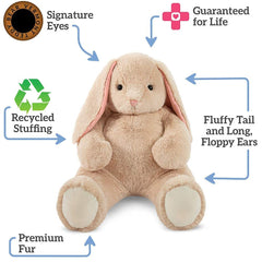 Vermont Teddy Bear giant bunny 4ft detailed stitching shows durable craftsmanship.