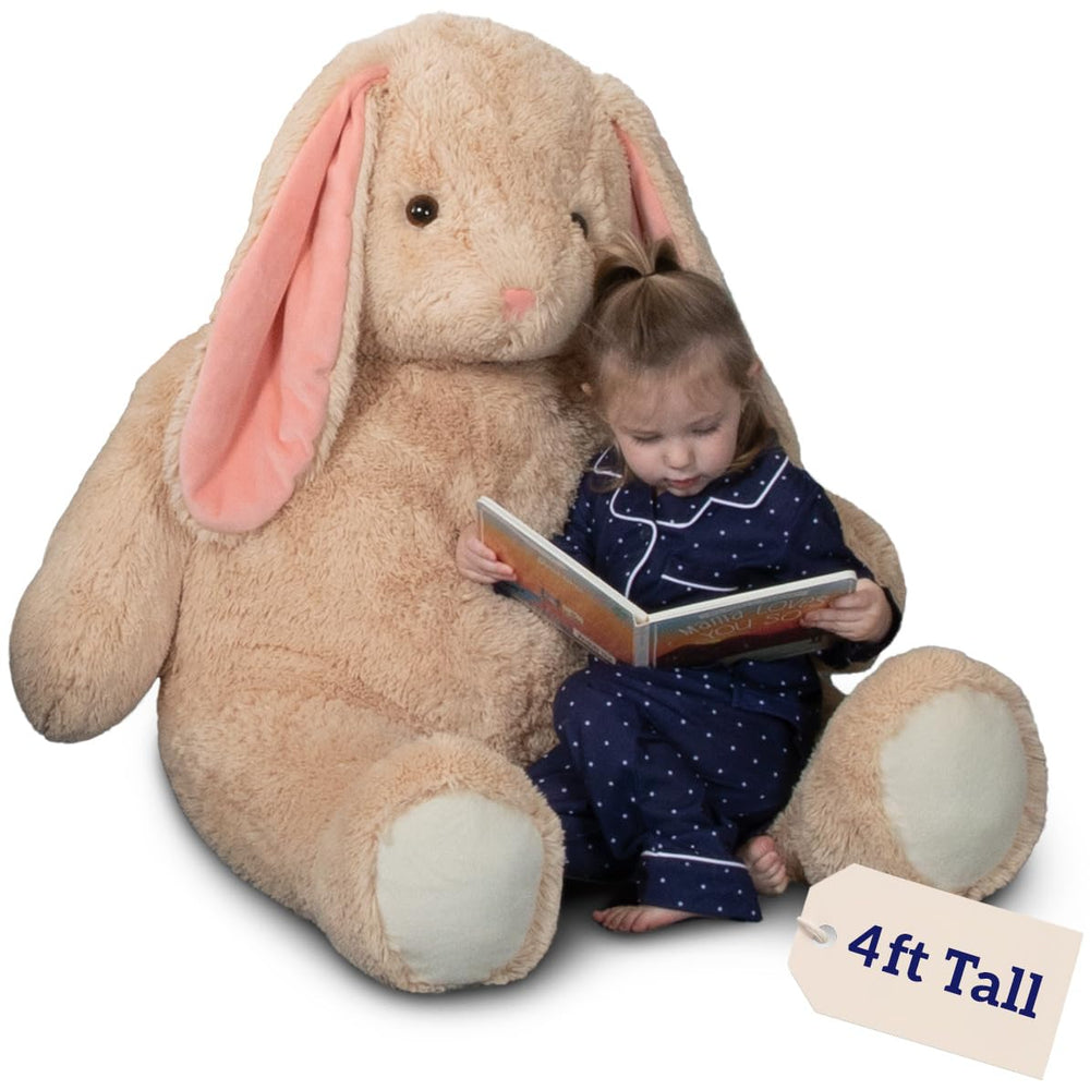 Vermont Teddy Bear giant bunny 4ft full view highlights size and cuddle appeal.