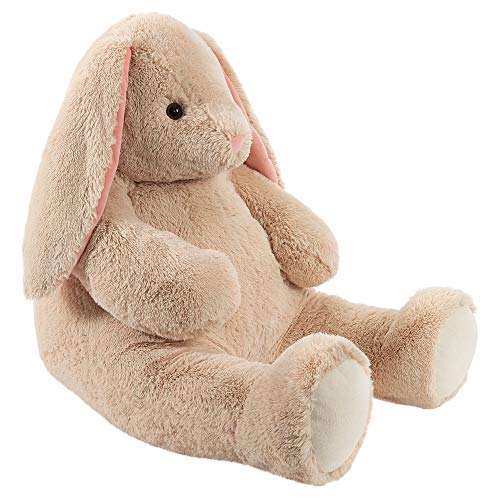 Vermont Teddy Bear giant bunny 4ft hug-ready pose showcases inviting oversized hugs.