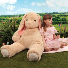 Vermont Teddy Bear giant bunny 4ft soft fur close-up conveys premium plush quality.