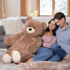 Vermont Teddy Bear Giant Cuddle Collection brown bear, plush centerpiece for playrooms.