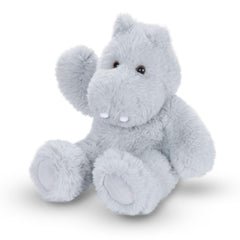 Hippo plush packaging and presentation, ideal for a gift reveal.