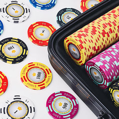 Versa Games poker chip case exterior showcases durable construction and brand style