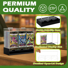 Verssure 3-Slot Booster Pack Dispenser clear acrylic construction highlights pack visibility.