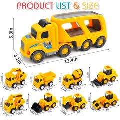 Veslier 9-in-1 truck side view with mini vehicles for imaginative building play.