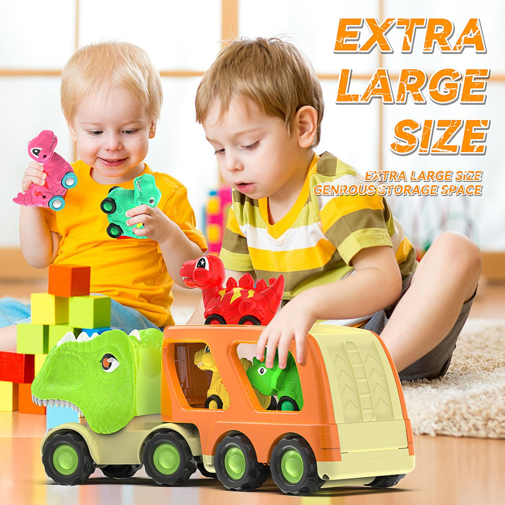 Veslier dinosaur truck is bath-time friendly and splash-ready.