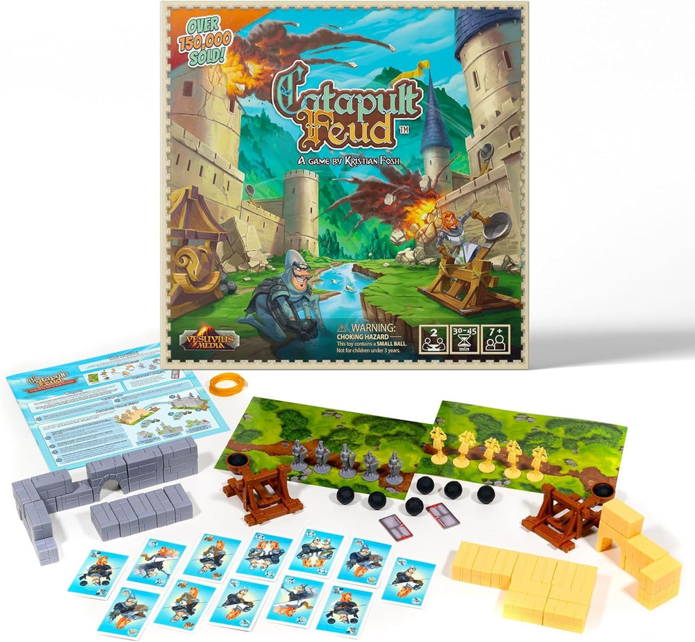 Vesuvius Media Catapult Feud box front with vibrant artwork for family game night.