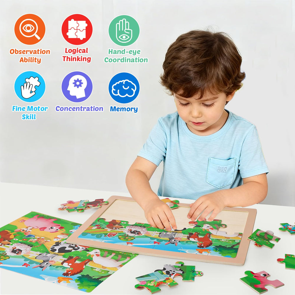Vextronic farm animals puzzle 24pcs supports fine motor skills and early learning