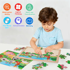 Vextronic farm animals puzzle 24pcs supports fine motor skills and early learning