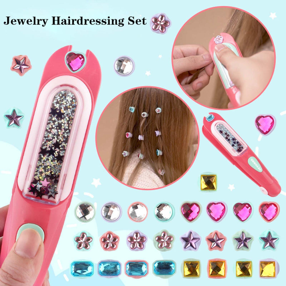 VEYORRA Hair Gem Stamper in action applying sparkling gems to hair