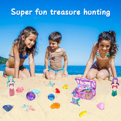 VGOFUN pirate-treasure-chest: sturdy chest stores shells, gems, and trinkets.