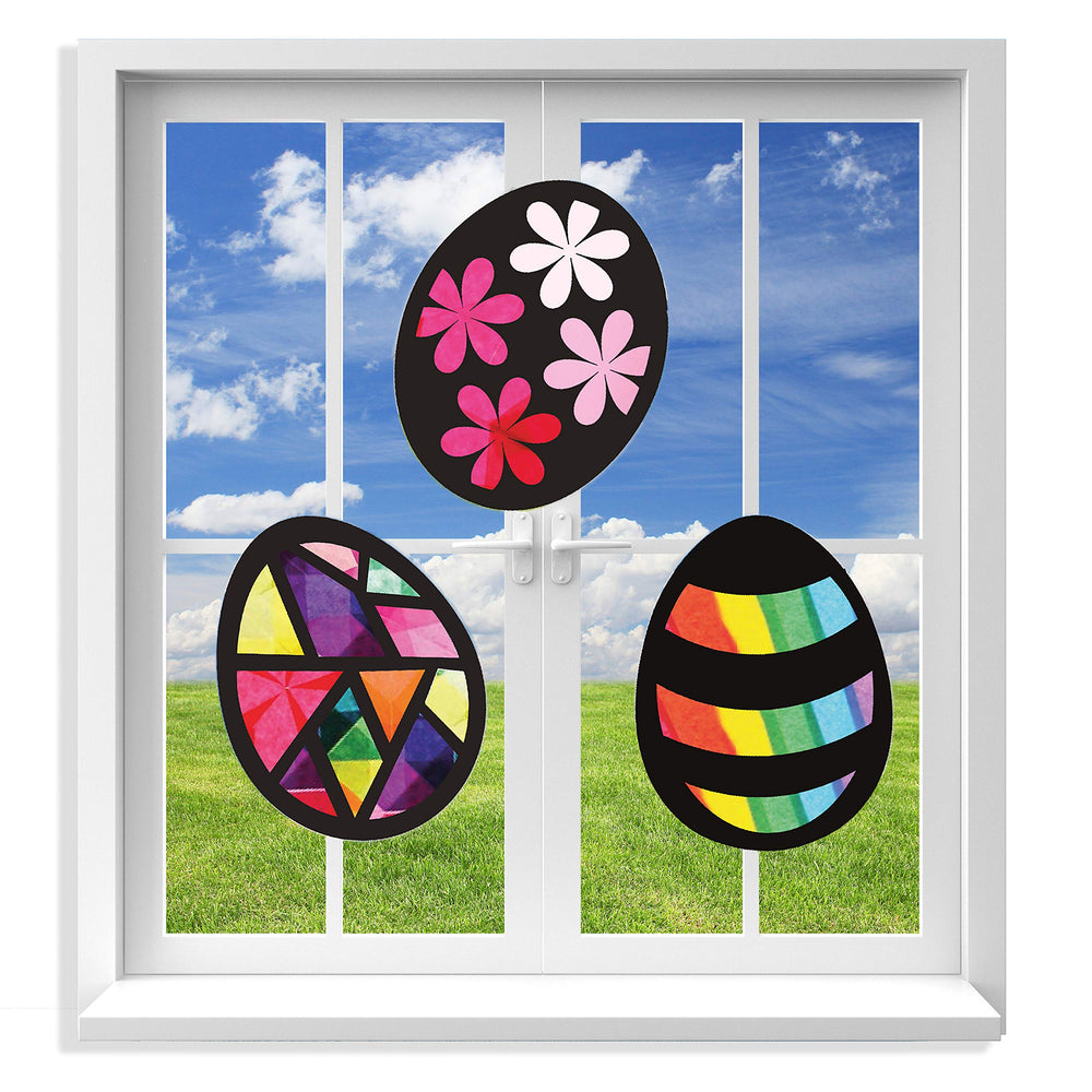 VHALE Suncatchers Easter egg templates for colorful window decor and play
