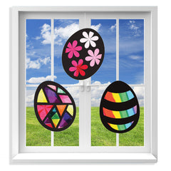 VHALE Suncatchers Easter egg templates for colorful window decor and play