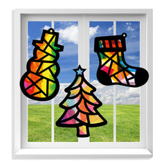 VHALE suncatchers Christmas templates brighten windows with colorful light play